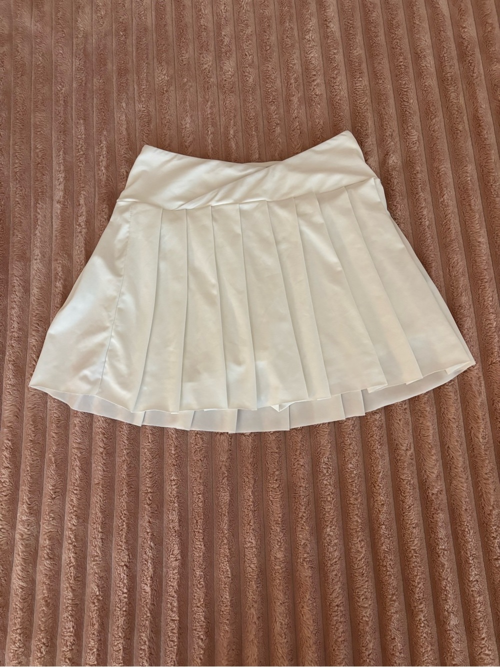 SHEIN White Pleated Skater Mini Skirt